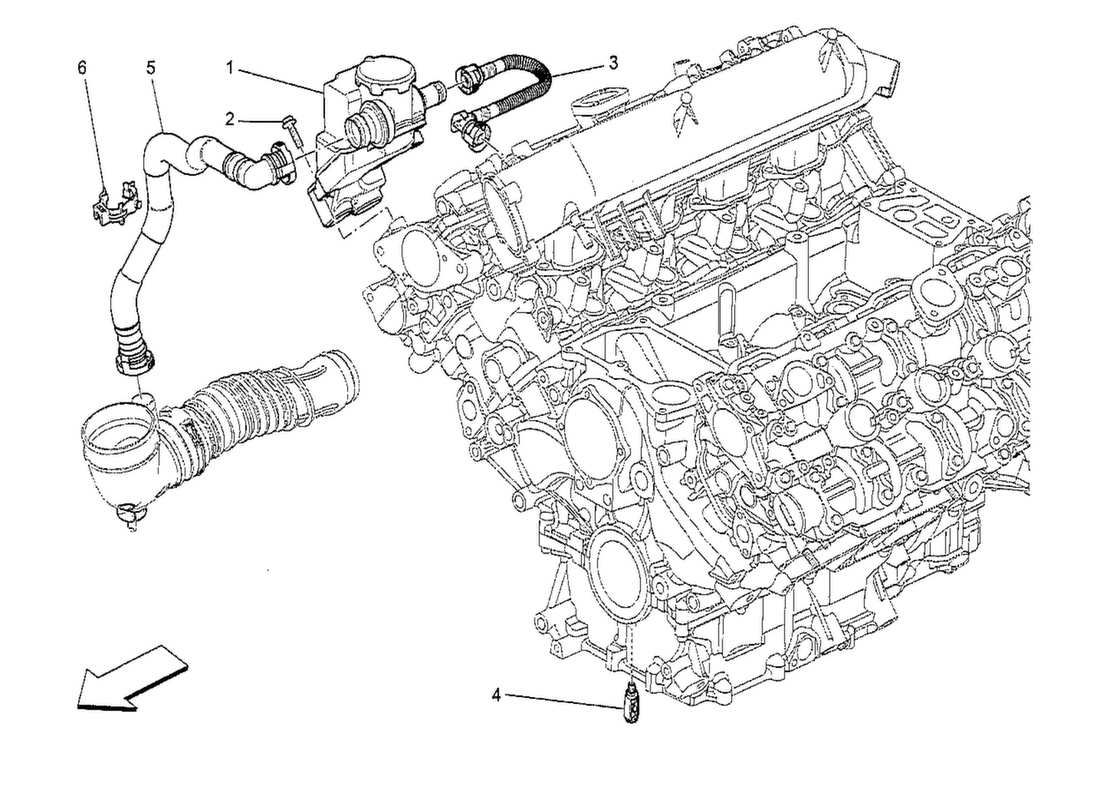 Maserati QTP. V8 3.8 530bhp 2014 oil vapour recirculation system Part Diagram