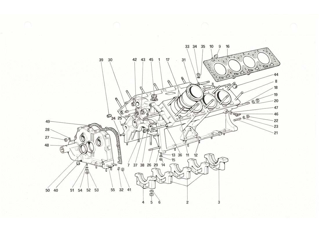 Ferrari 208 GTB GTS crankcase Parts Diagram