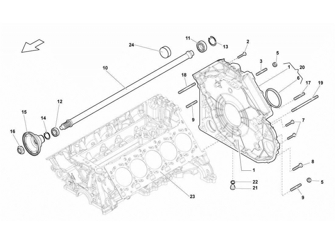 Lamborghini Gallardo STS II SC cover for axle differential Parts Diagram