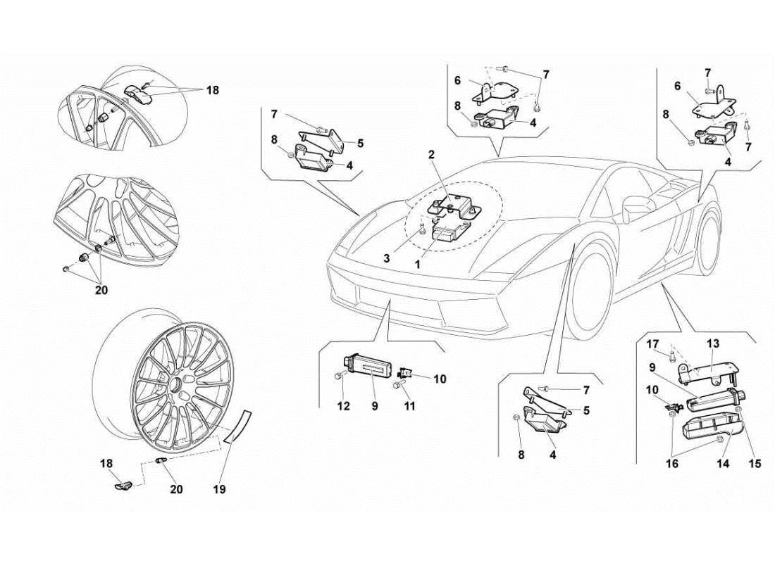 Lamborghini Gallardo STS II SC Tpms System Parts Diagram