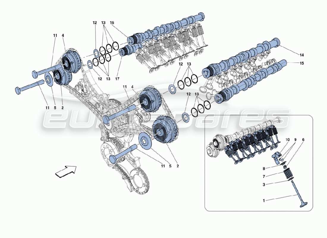 Ferrari 488 Challenge Camshafts Parts Diagram