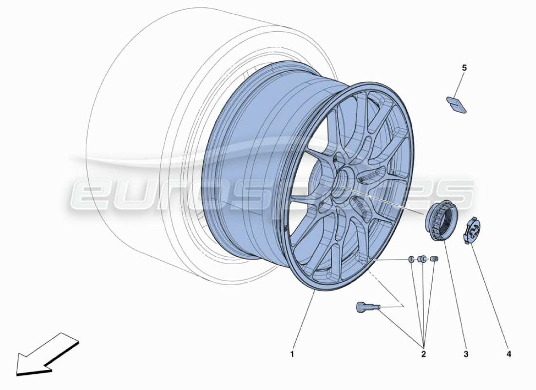 Ferrari 488 Challenge Wheels Parts Diagram