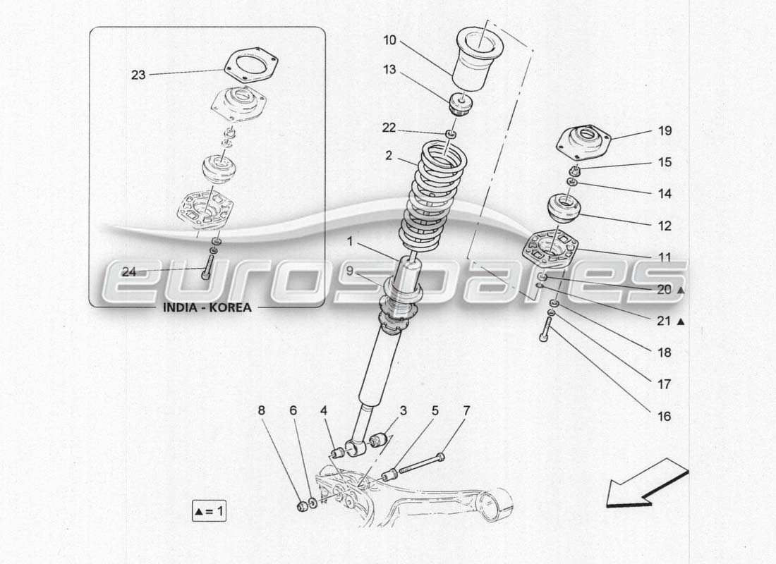 Maserati GranCabrio MC Centenario Front cushioning organs Parts Diagram