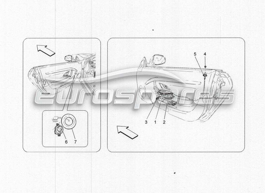Maserati GranCabrio MC Centenario Door Equipment Parts Diagram