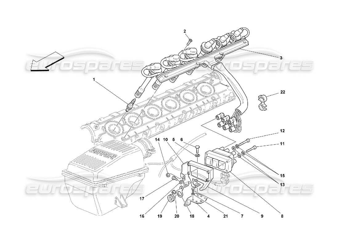 Ferrari 550 Maranello Ignition Device Parts Diagram