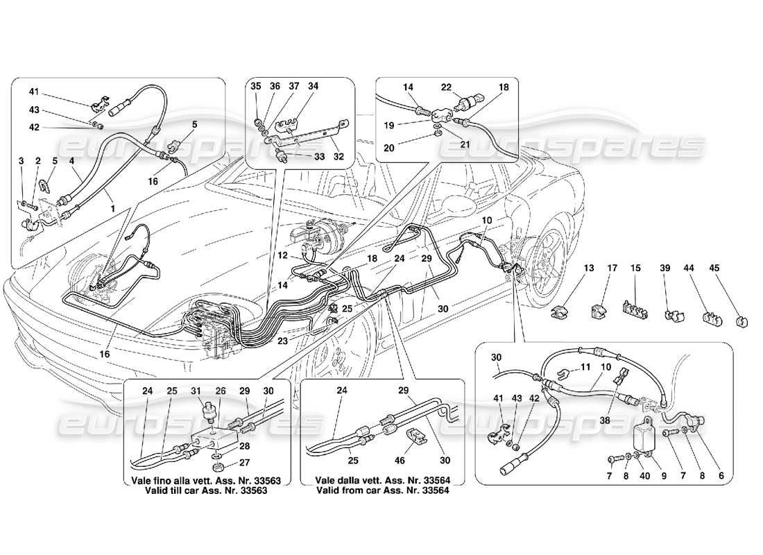 Ferrari 550 Maranello Brake System -Not for GD Parts Diagram