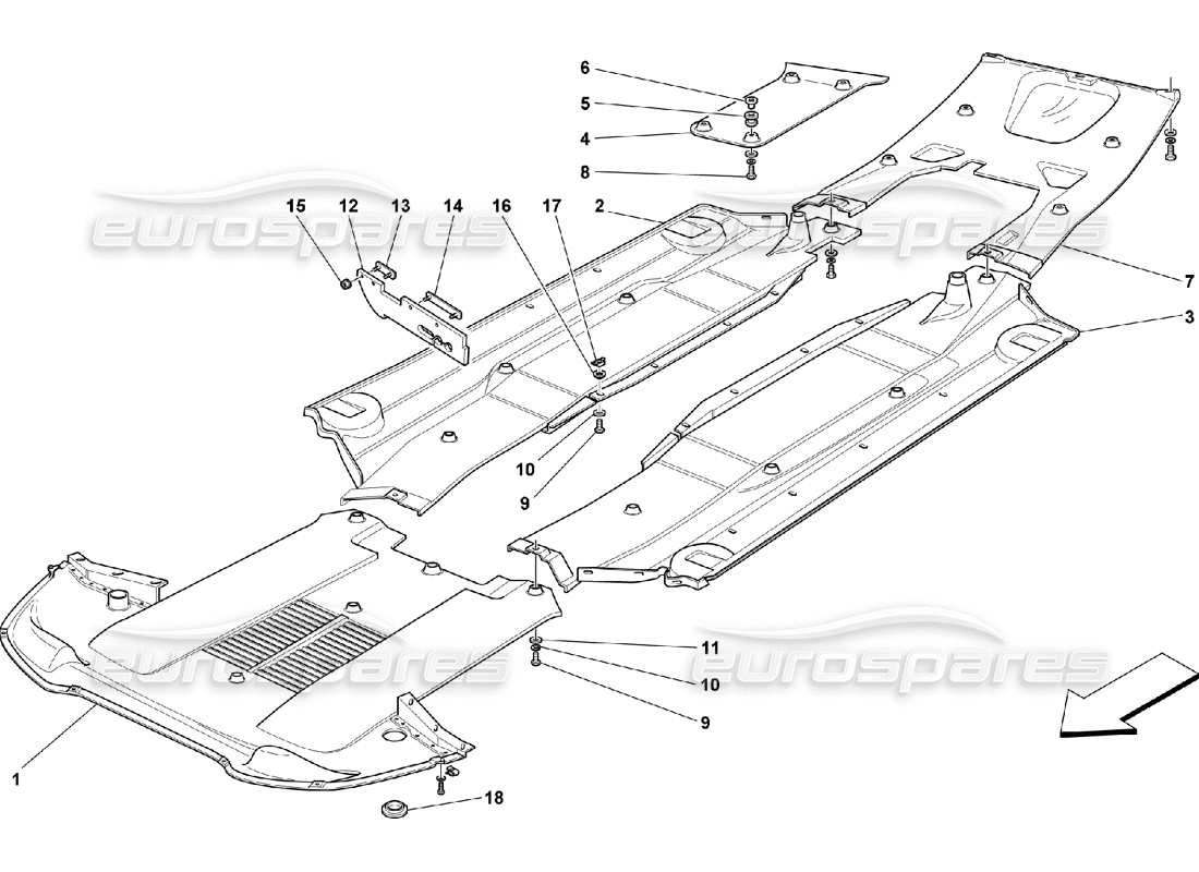 Ferrari 550 Maranello Flat Floor Pan Parts Diagram