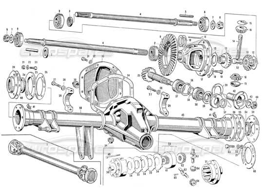 a part diagram from the Maserati Mistral parts catalogue