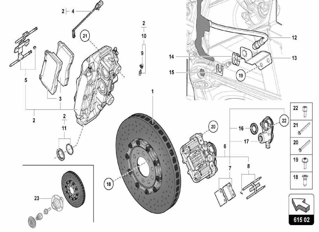 Lamborghini Centenario Spider BRAKE DISC Parts Diagram