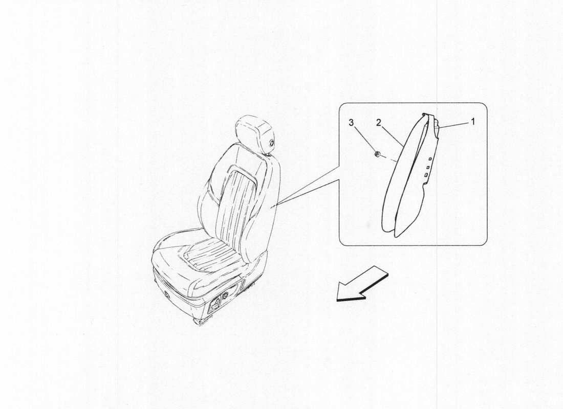 Maserati QTP. V6 3.0 BT 410bhp 2wd 2017 FRONT SIDE BAG SYSTEM Part Diagram