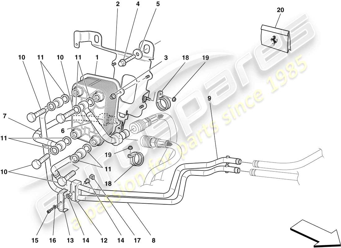 Ferrari California (Europe) GEARBOX OIL LUBRICATION AND COOLING SYSTEM Parts Diagram