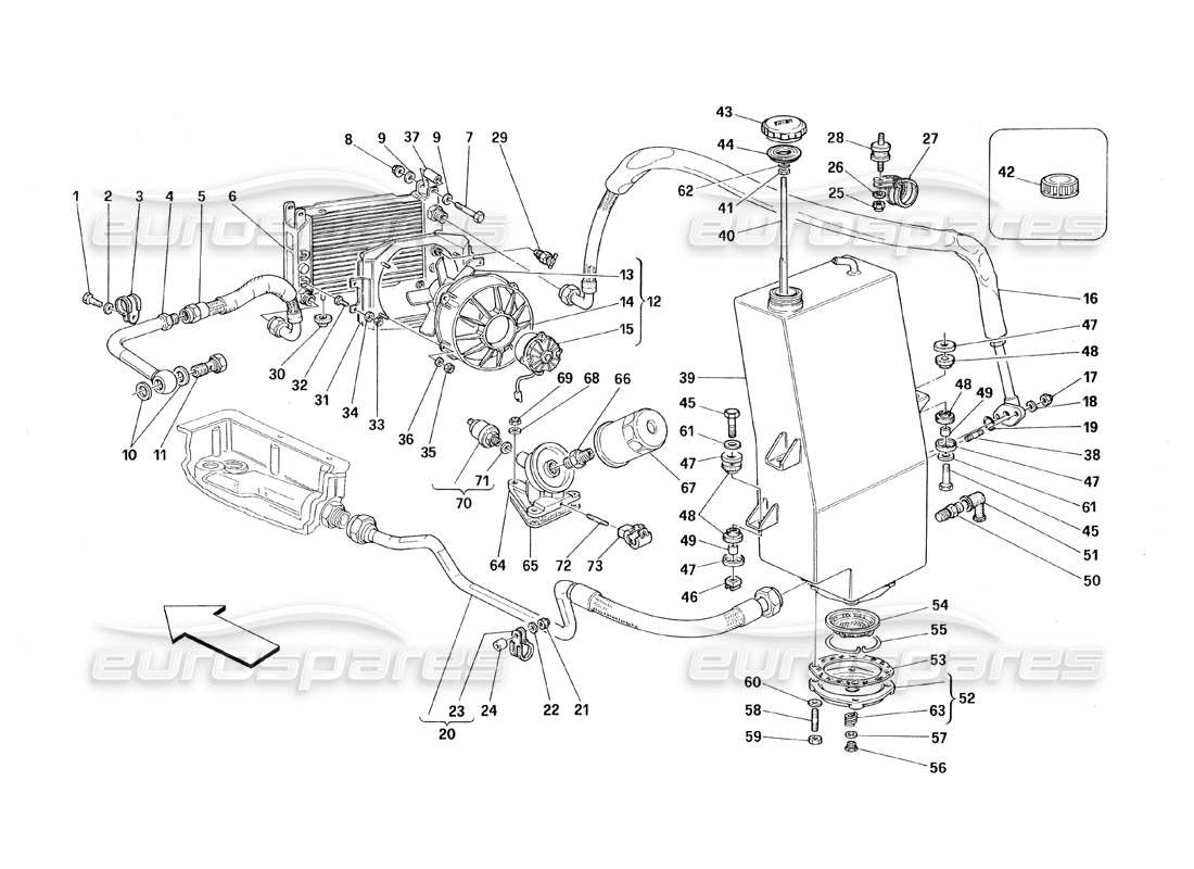 Ferrari 348 (1993) TB / TS Lubrication System Parts Diagram