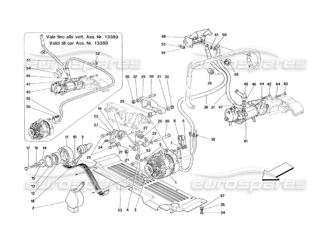 Ferrari 348 (1993) TB / TS Current Generator - Starting Motor Parts Diagram