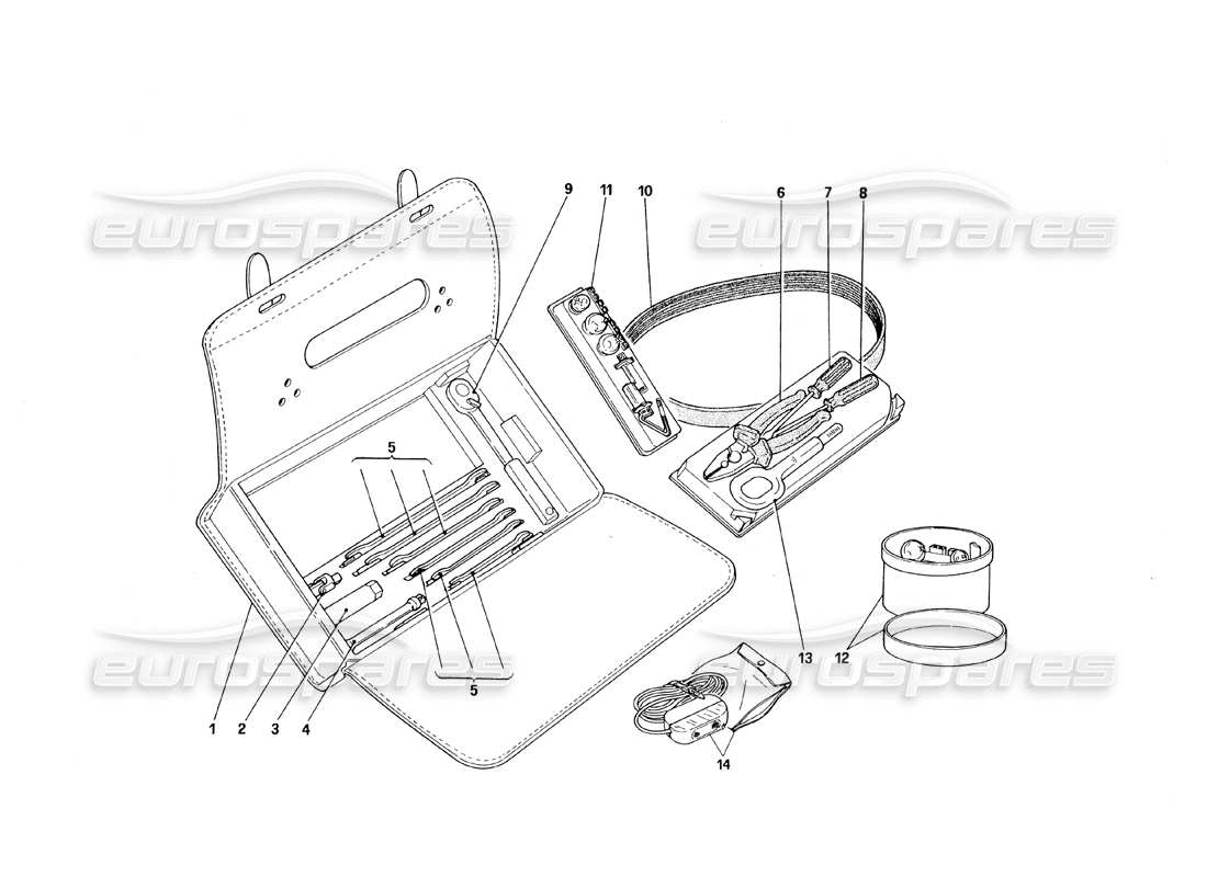 Ferrari 348 (1993) TB / TS Equipment - Horizontal Bag Parts Diagram