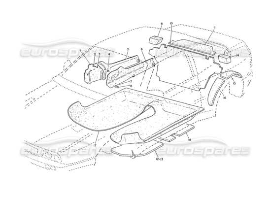 a part diagram from the Maserati Ghibli 2.8 (Non ABS) parts catalogue
