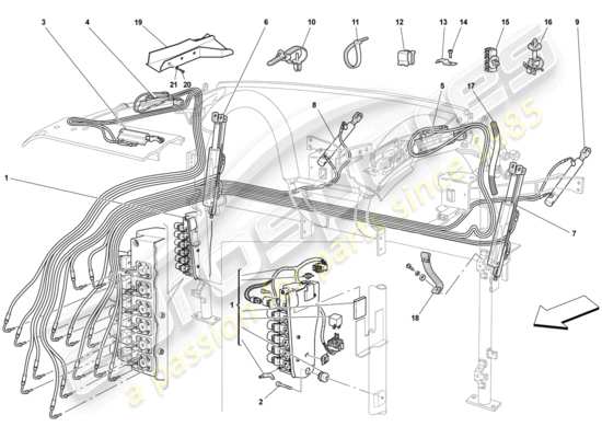 a part diagram from the Ferrari F430 Scuderia (USA) parts catalogue