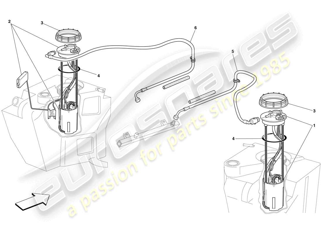 Ferrari F430 Scuderia Spider 16M (RHD) fuel pumps and lines Part Diagram