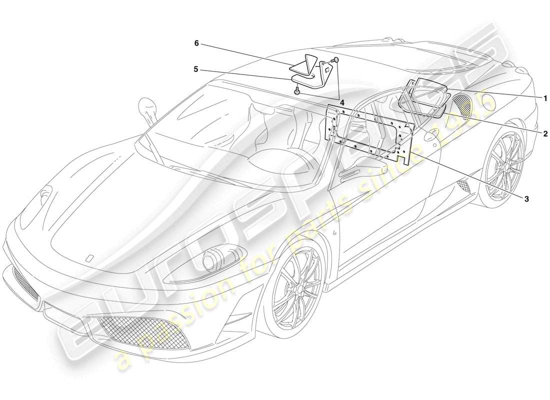 Ferrari F430 Scuderia Spider 16M (RHD) Insulation Part Diagram