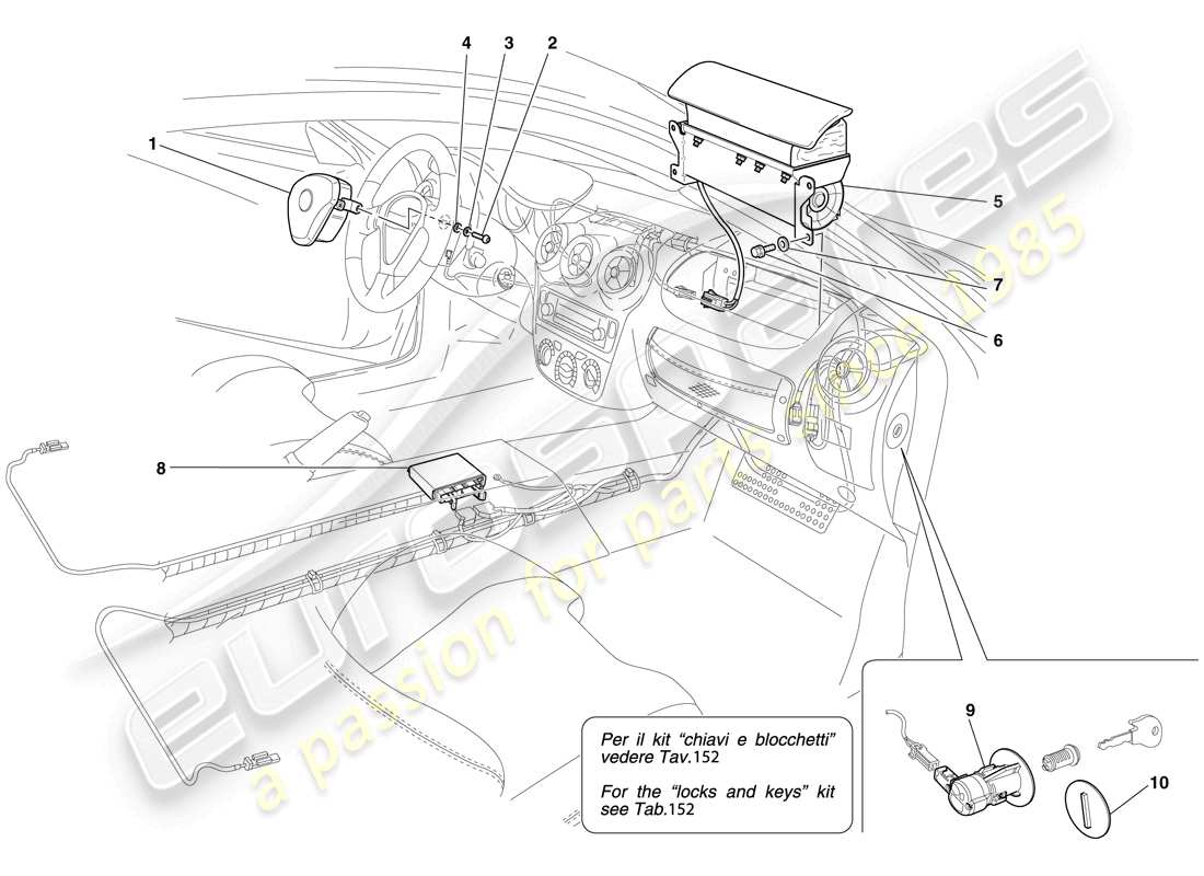 Ferrari F430 Scuderia Spider 16M (RHD) AIRBAGS Part Diagram