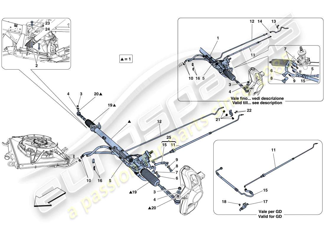 Ferrari 458 Italia (Europe) HYDRAULIC POWER STEERING BOX Part Diagram