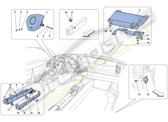 a part diagram from the Ferrari 458 Italia (Europe) parts catalogue