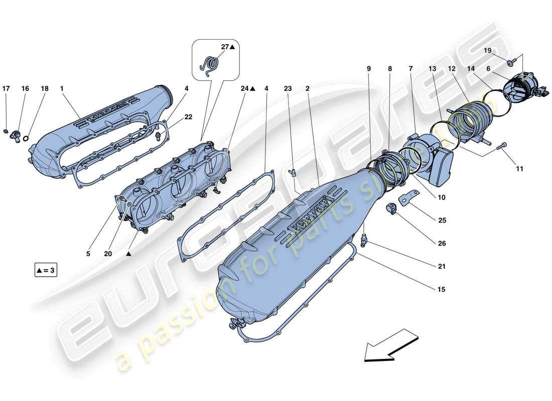 Ferrari 458 Spider (RHD) INTAKE MANIFOLD COVER Parts Diagram