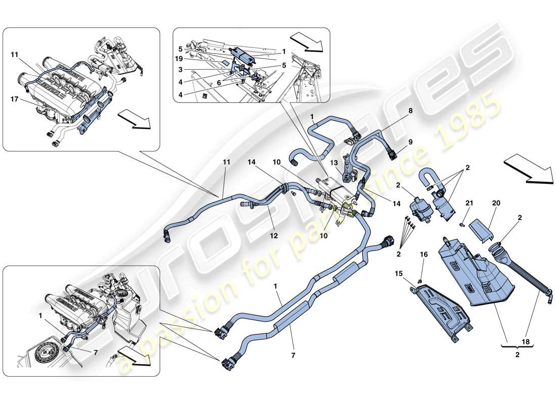 Ferrari 458 Spider (USA) evaporative emissions control system Part Diagram