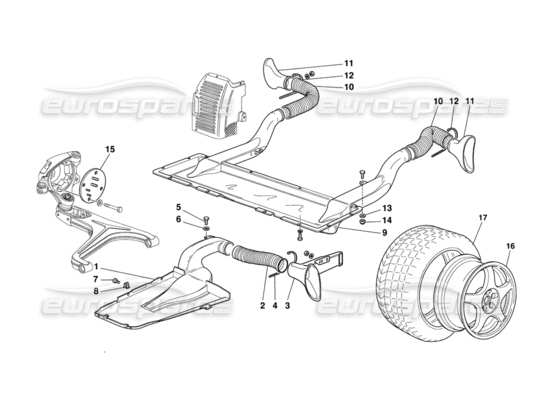 a part diagram from the Ferrari 348 Challenge (1995) parts catalogue