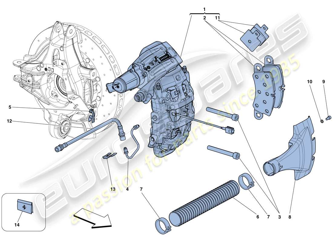 Ferrari 458 Speciale Aperta (RHD) REAR BRAKE CALLIPERS Part Diagram