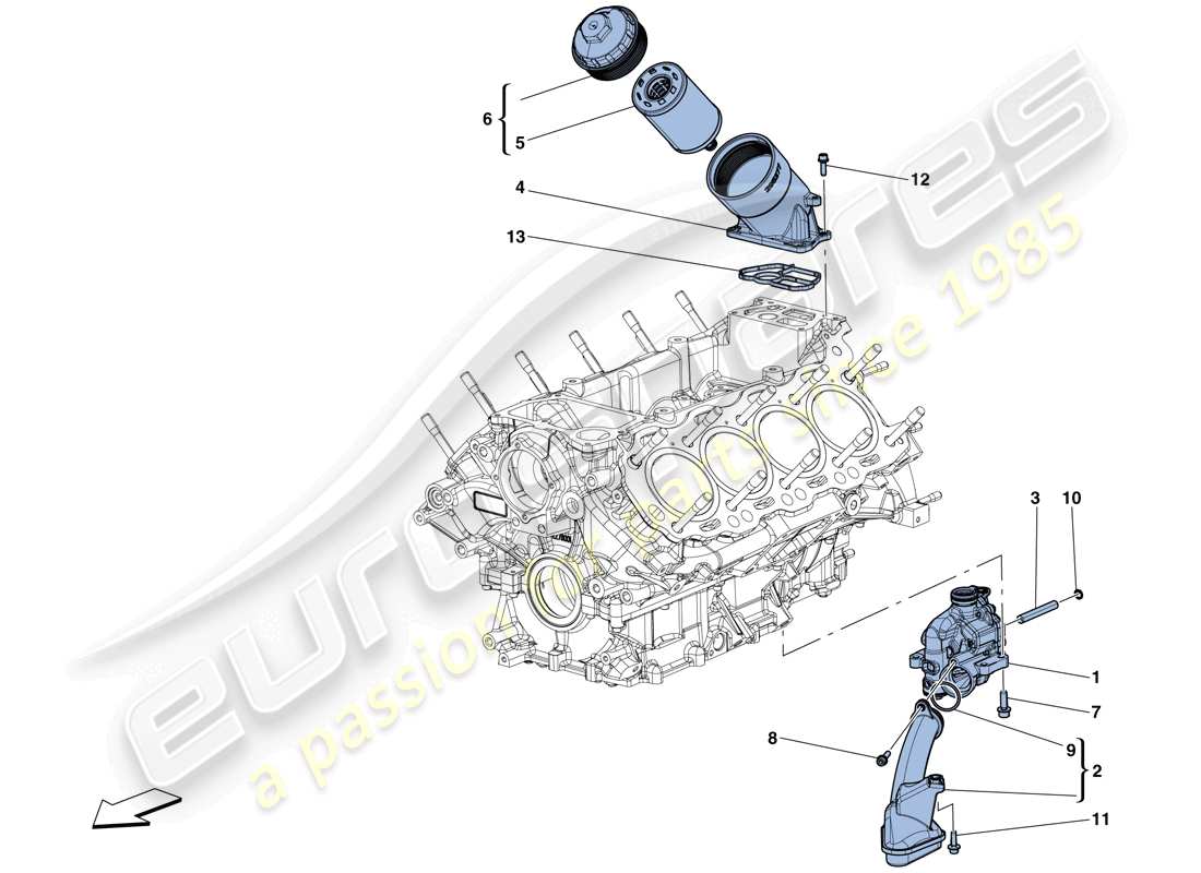 Ferrari GTC4 Lusso T (EUROPE) LUBRICATION: PUMP AND FILTER Parts Diagram