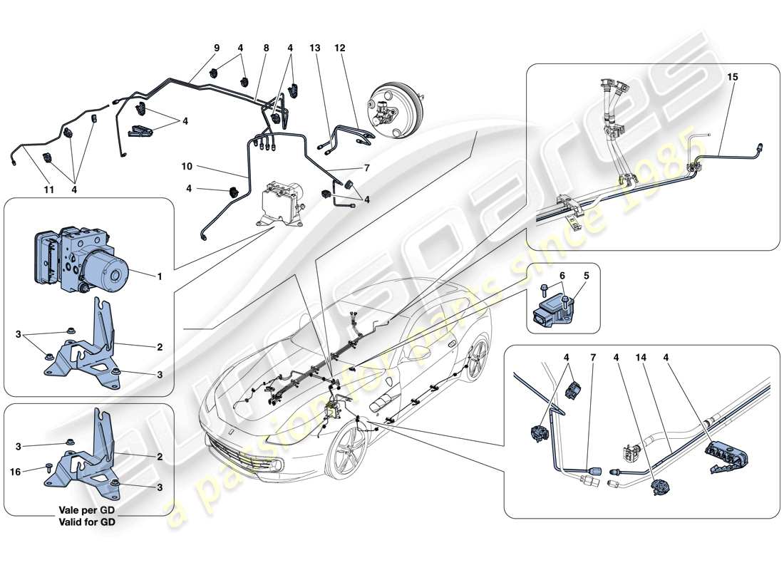 Ferrari GTC4 Lusso T (EUROPE) Brake System Parts Diagram