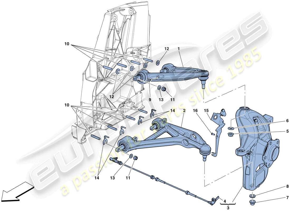 Ferrari GTC4 Lusso T (EUROPE) FRONT SUSPENSION - ARMS Parts Diagram