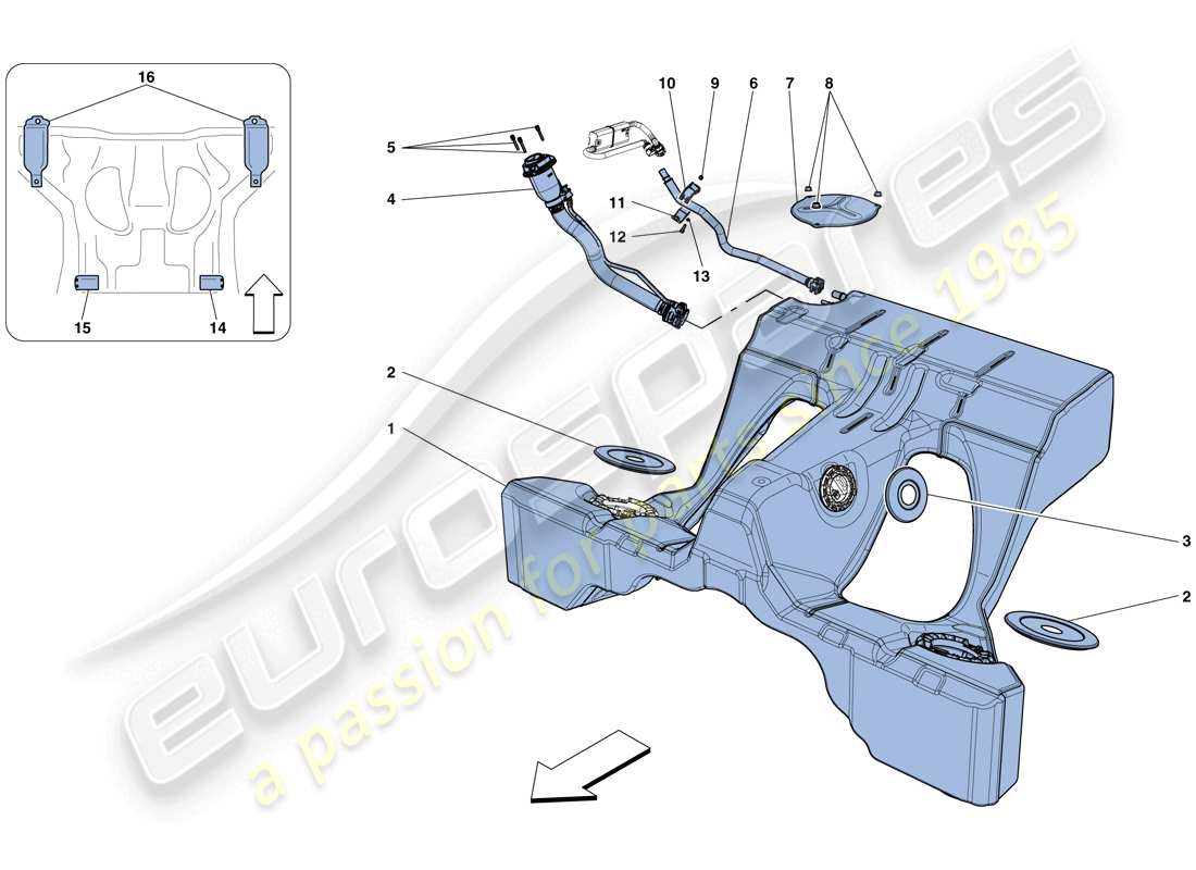Ferrari GTC4 Lusso T (RHD) FUEL TANK AND FILLER NECK Parts Diagram