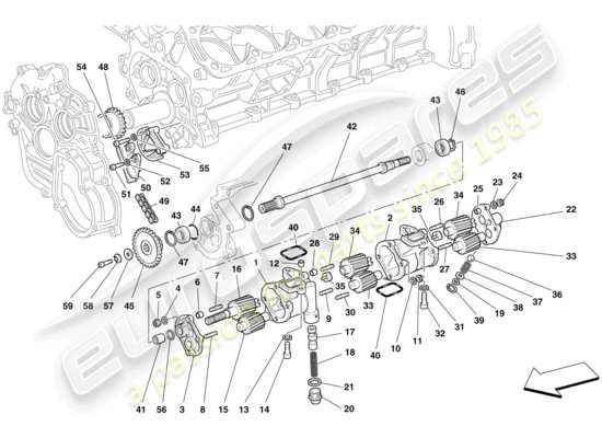 a part diagram from the Ferrari 612 Scaglietti (Europe) parts catalogue