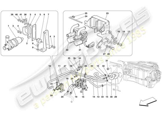 a part diagram from the Ferrari 599 GTB Fiorano (USA) parts catalogue