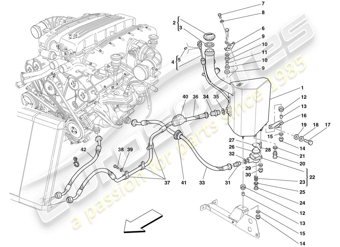 Ferrari 612 Sessanta (Europe) Lubrication System - Tank Parts Diagram