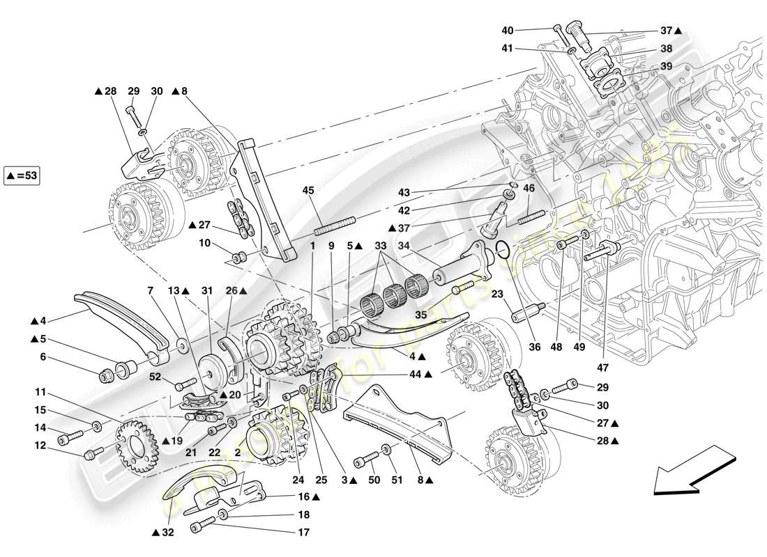 Ferrari 599 GTO (RHD) timing system - drive Part Diagram