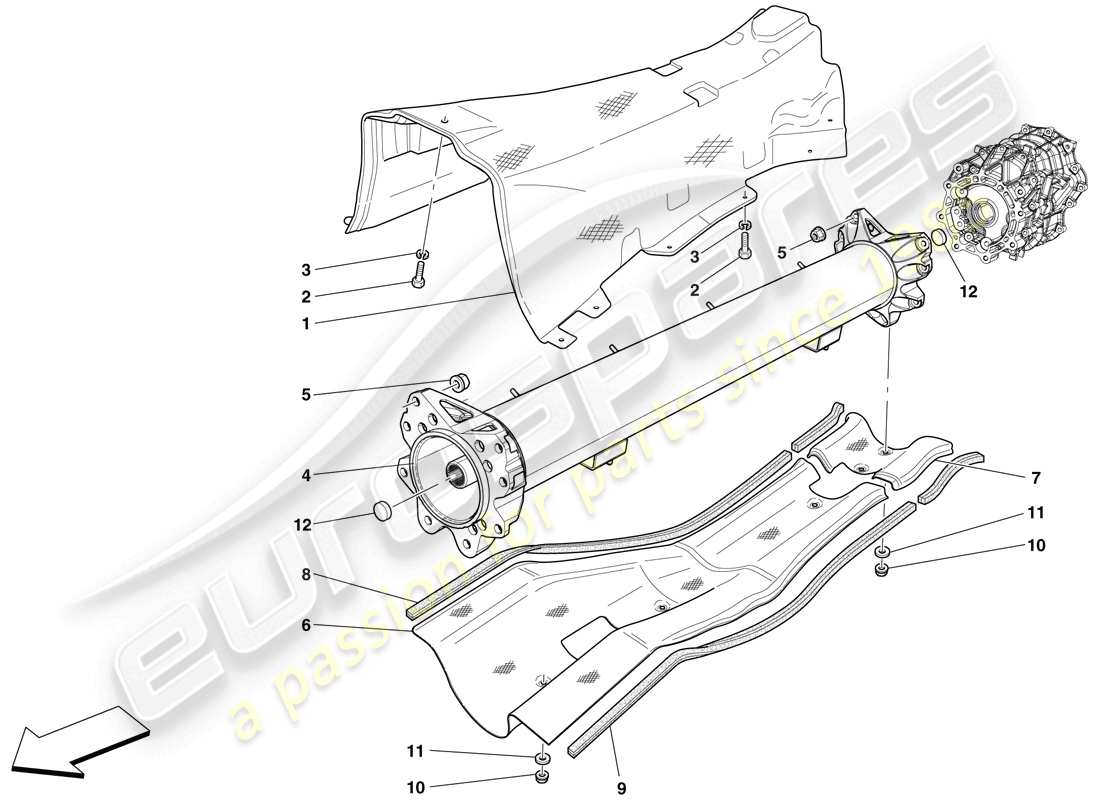 Ferrari 599 GTO (RHD) ENGINE/GEARBOX CONNECTOR PIPE AND INSULATION Part Diagram