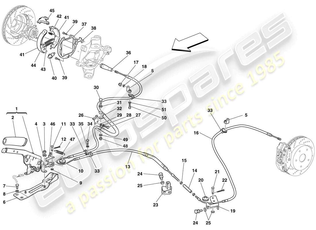 Ferrari 599 GTO (RHD) PARKING BRAKE CONTROL Part Diagram