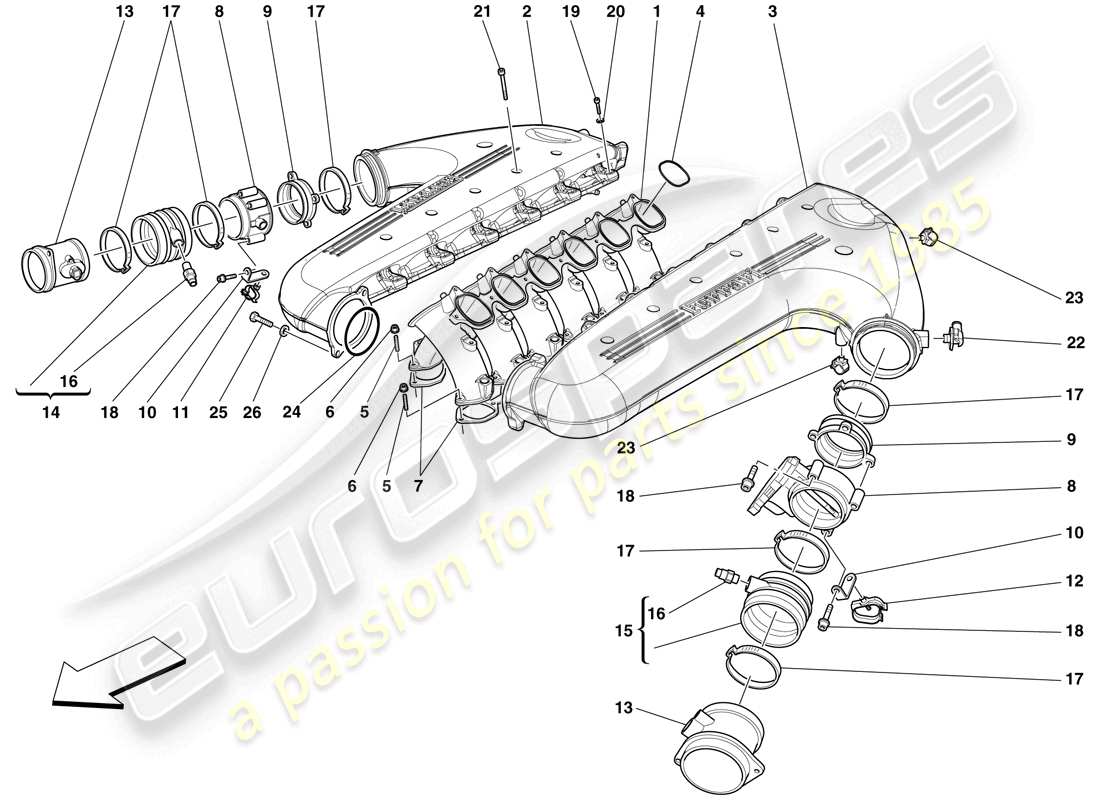 Ferrari 599 GTO (USA) INTAKE MANIFOLD Part Diagram