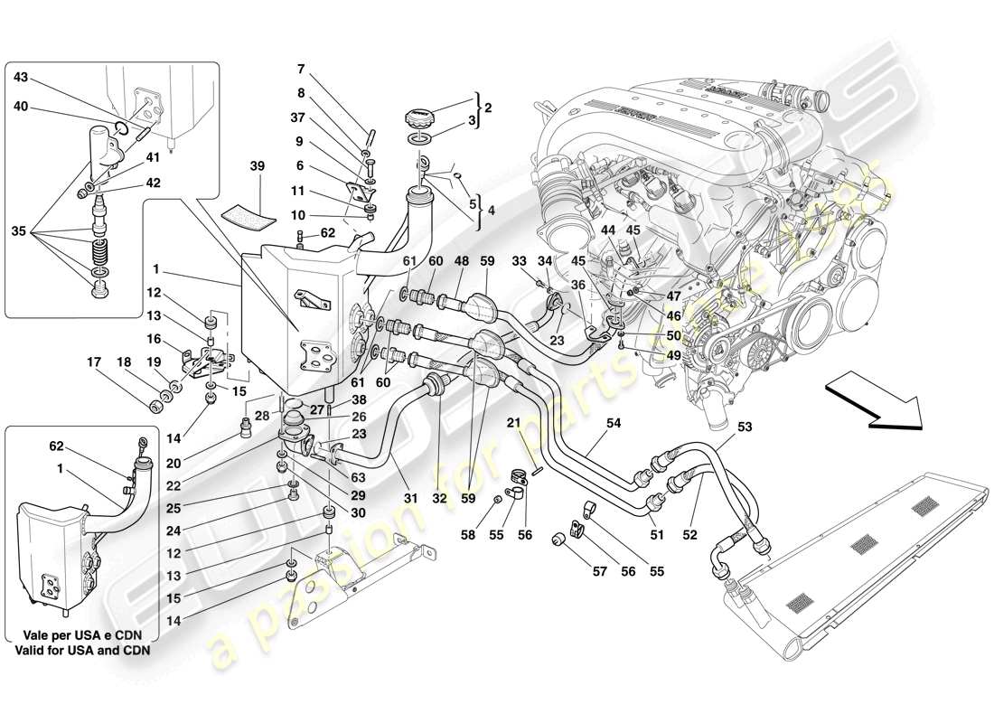 Ferrari 599 GTO (USA) Lubrication System - Tank Part Diagram
