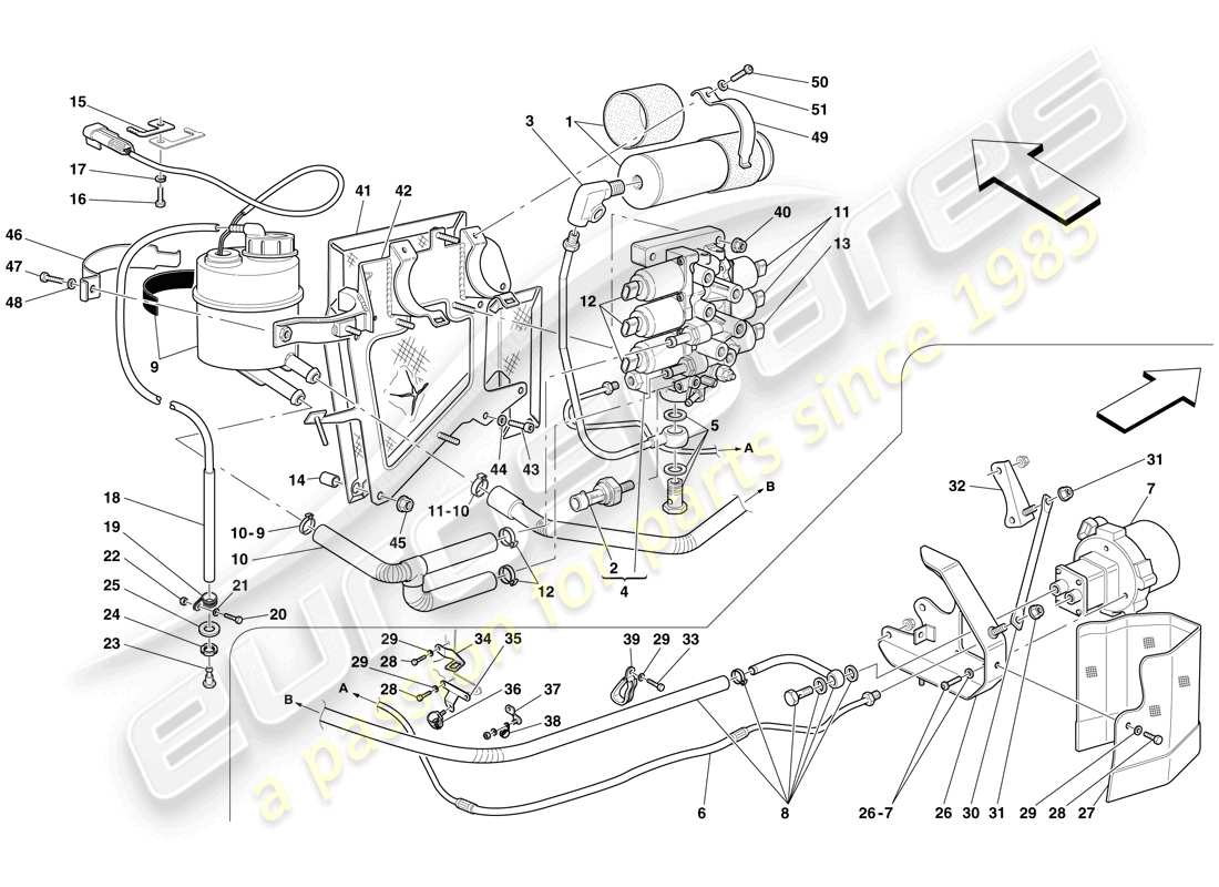 Ferrari 599 GTO (USA) Power Unit and Tank Part Diagram