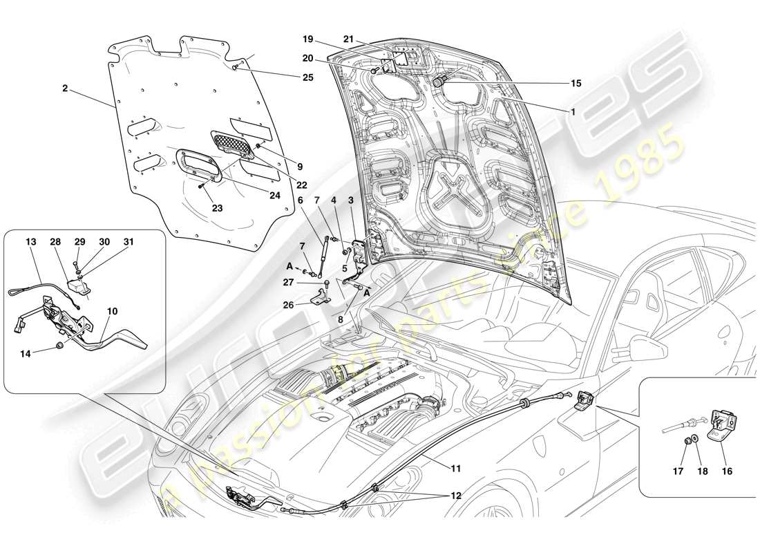 Ferrari 599 GTO (USA) ENGINE COMPARTMENT LID Part Diagram