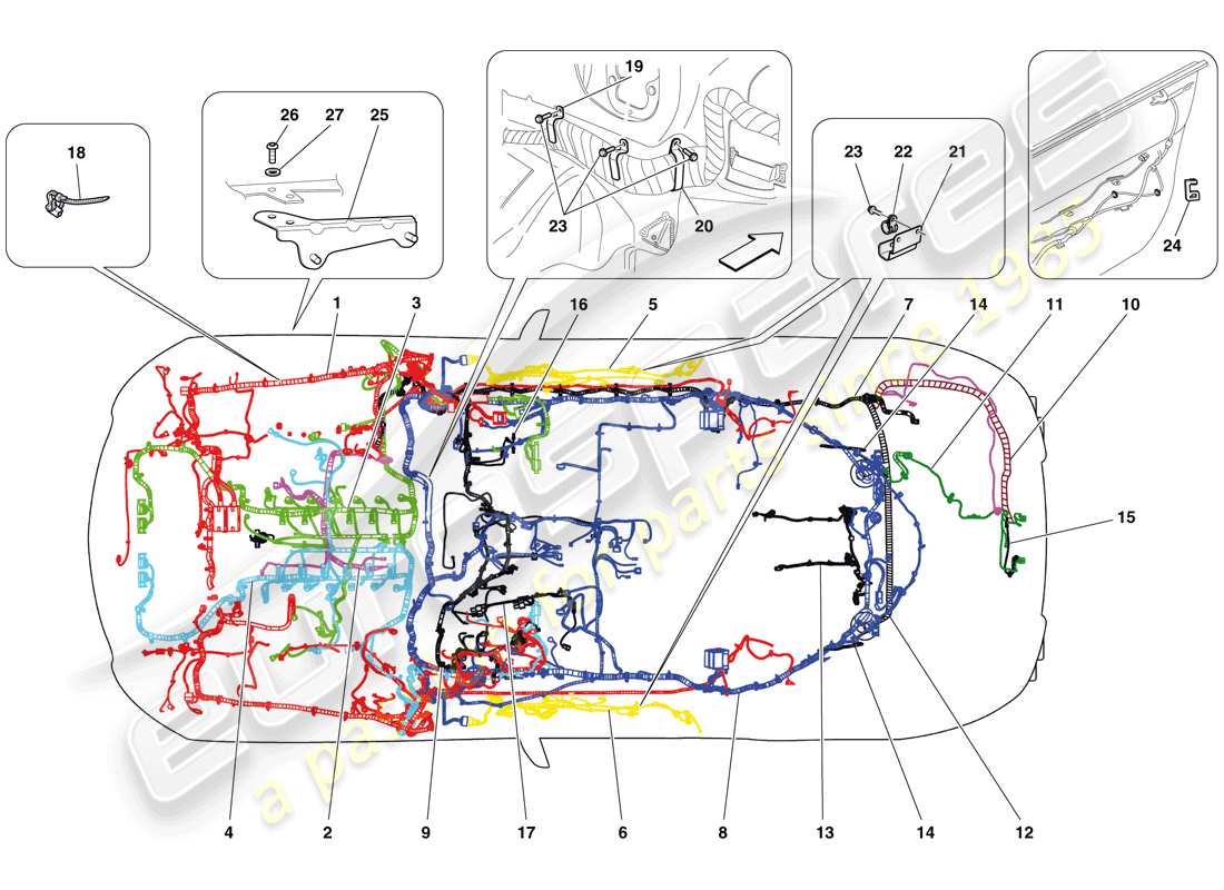 Ferrari 599 GTO (USA) electrical system Part Diagram