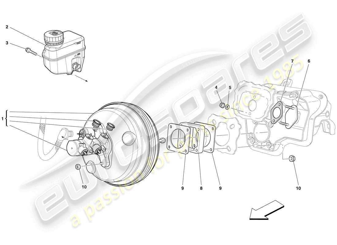 Ferrari 599 SA Aperta (USA) HYDRAULIC BRAKE AND CLUTCH CONTROL Part Diagram