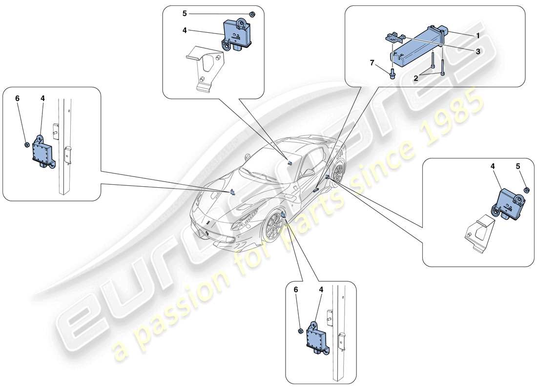 Ferrari F12 TDF (Europe) TYRE PRESSURE MONITORING SYSTEM Parts Diagram