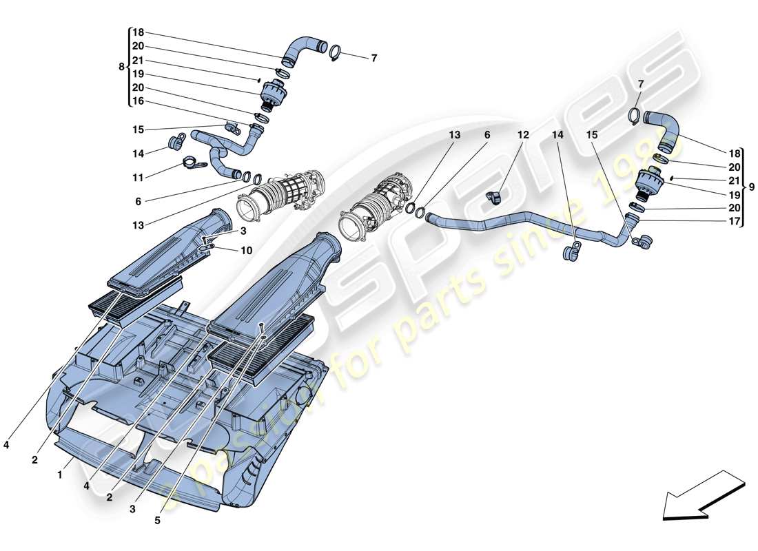 Ferrari F12 TDF (RHD) AIR INTAKE Parts Diagram