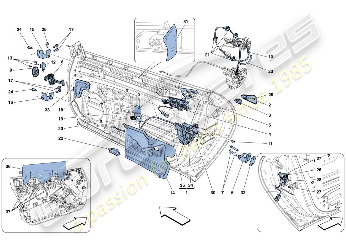 Ferrari F12 TDF (USA) DOORS - OPENING MECHANISMS AND HINGES Parts Diagram