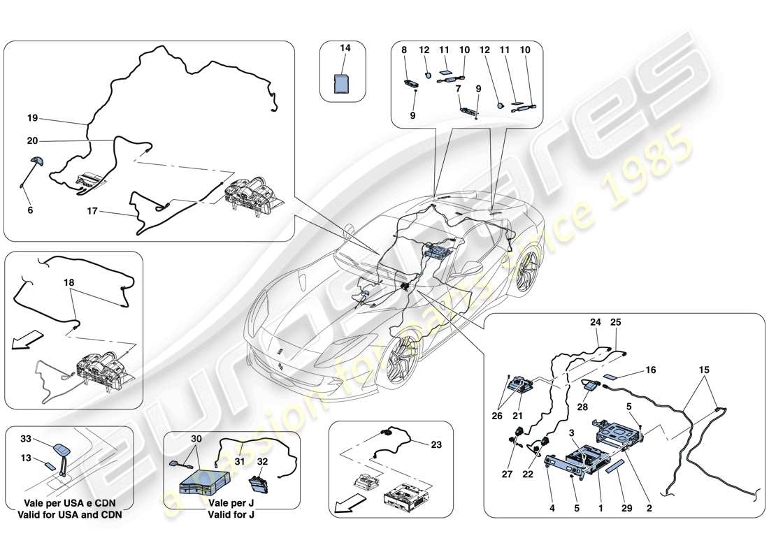Ferrari 812 Superfast (Europe) INFOTAINMENT SYSTEM Part Diagram