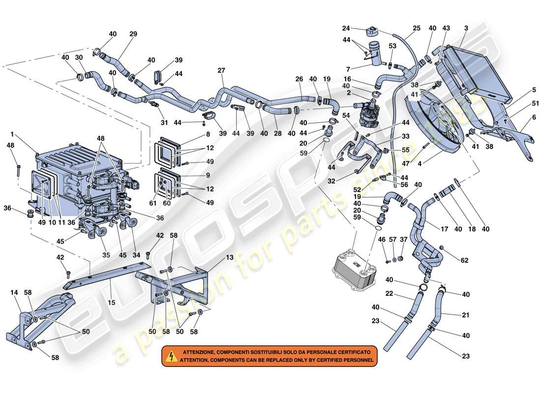 Ferrari LaFerrari Aperta (USA) Inverter and cooling Part Diagram